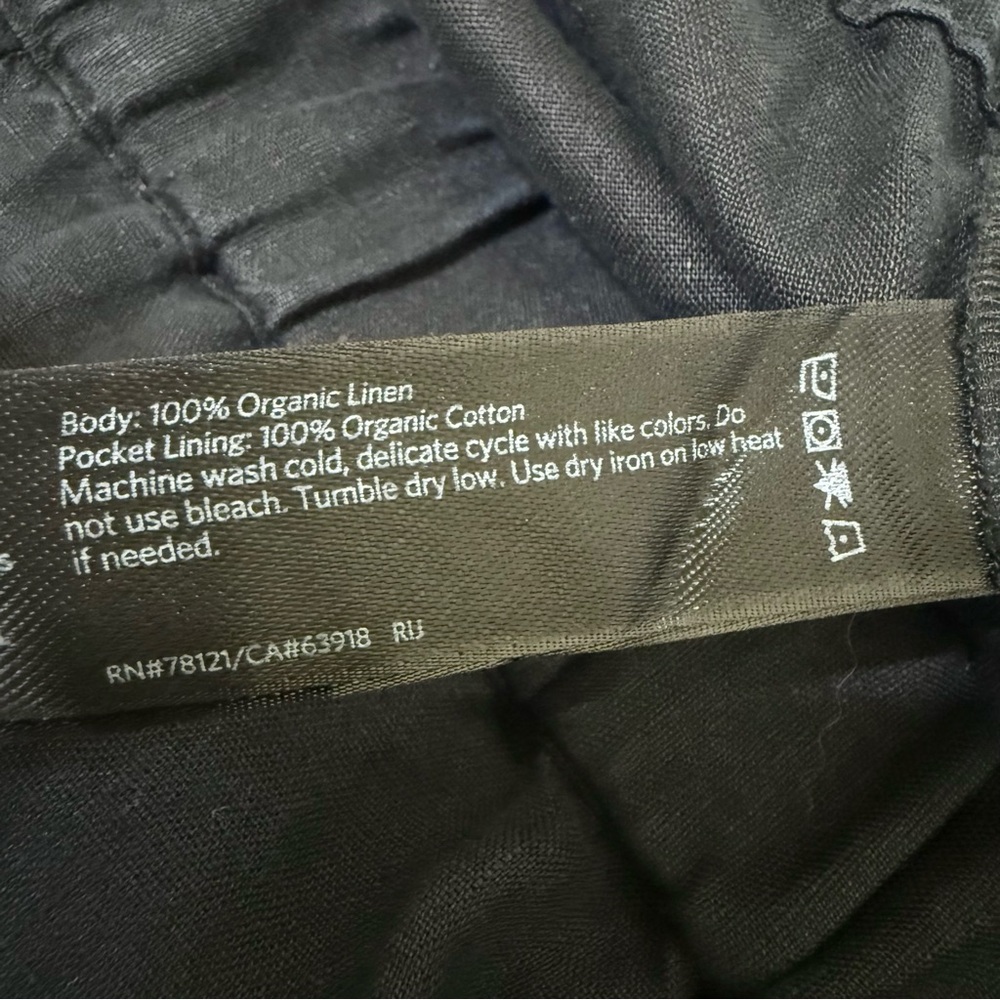 Eileen Fisher Organic Linen Drawstring Shorts Black Size Large - Picture 7 of 12